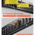 E Track Tie-Down Rail Kit, 30PCS 5FT E-Tracks Set Includes 4 Steel Rails & 2 Single Slot & 8 O Rings & 8 Tie-Offs W/D-Ring & 8 End Caps, Securing Accessories For Cargo, Motorcycles, And Bikes
