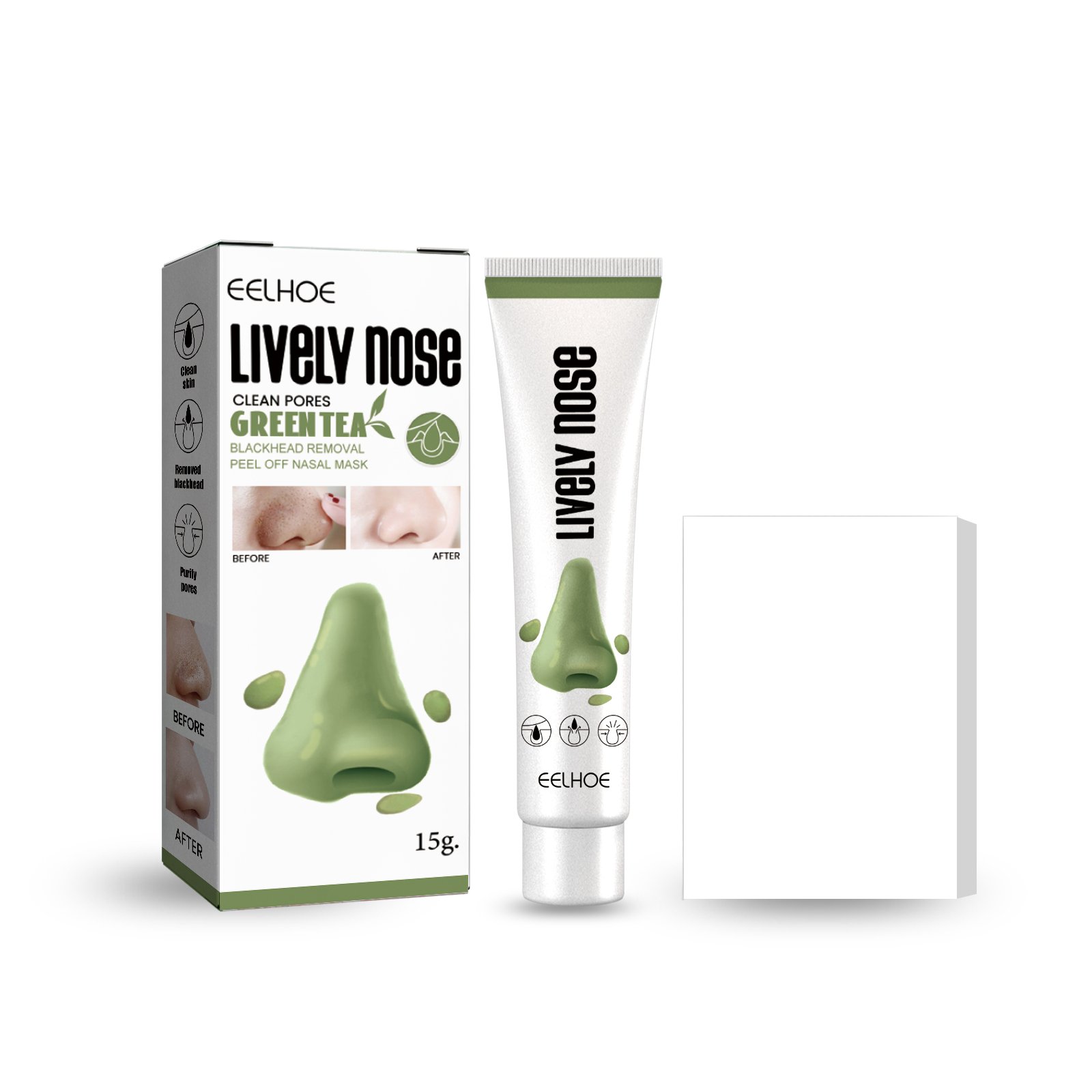 EELHOE Blackhead Remover Nose Mask, Deeply Cleans And Closes Pore Blackheads And Acne Barbs And Nose Remover Mask