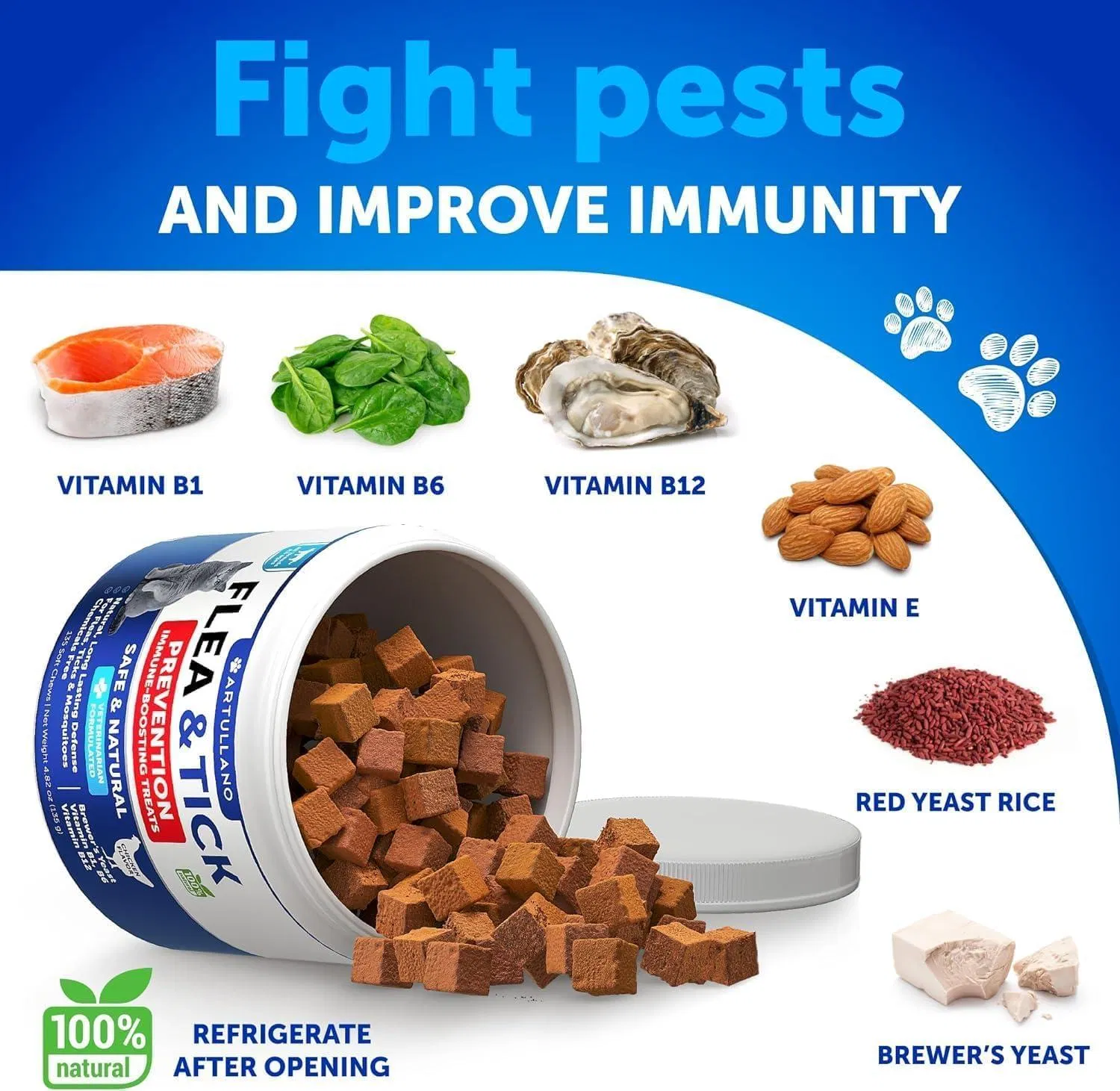 Flea Treatment For Cats Natural Flea And Tick Prevention Supplement For Cats Kittens Chewable Daily Oral Pills With Vitamins 135 Soft Chews Skin & Coat Dental Treats Digestion CANNOT Be Sold On Amazon - Image 7