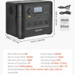 Portable Power Station, 1200W Solar Generator Power Station, 806Wh LiFePO4 Battery Backup With 10 Output Ports For Home Emergency, Outdoor Camping, RV Travel (Solar Panel NOT Included)