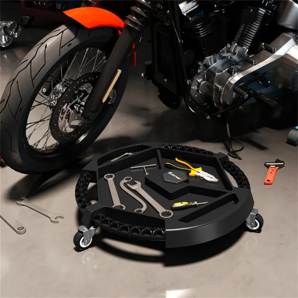 Rolling Garage Tool Caddy With 4 Storage Compartments & Magnetic Holders, 360' Swivel Wheels Portable Tool Tray Organizer - Image 2