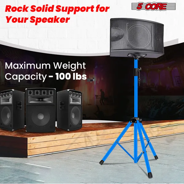 5 Core Speaker Stand 2Pcs Tripod Floor Tall Adjustable Up To 72 Inch DJ Studio Monitor Stands Pole Mount - Image 3