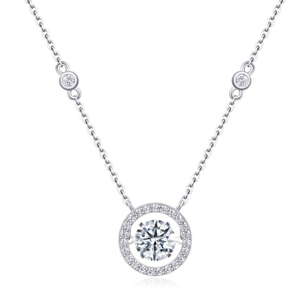 1Mobius - A Fashionable And Luxurious Diamond Jewelry Piece Set With 1-carat Moissanite S925 Sterling Silver And Platinum-plated Pendant Prohibit Tk Sales
