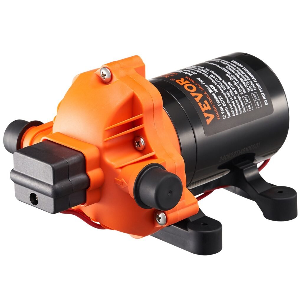 12V Diaphragm Pump 3.5GPM 13.25L/min 3-Chamber Water Pump Pressure Switch —