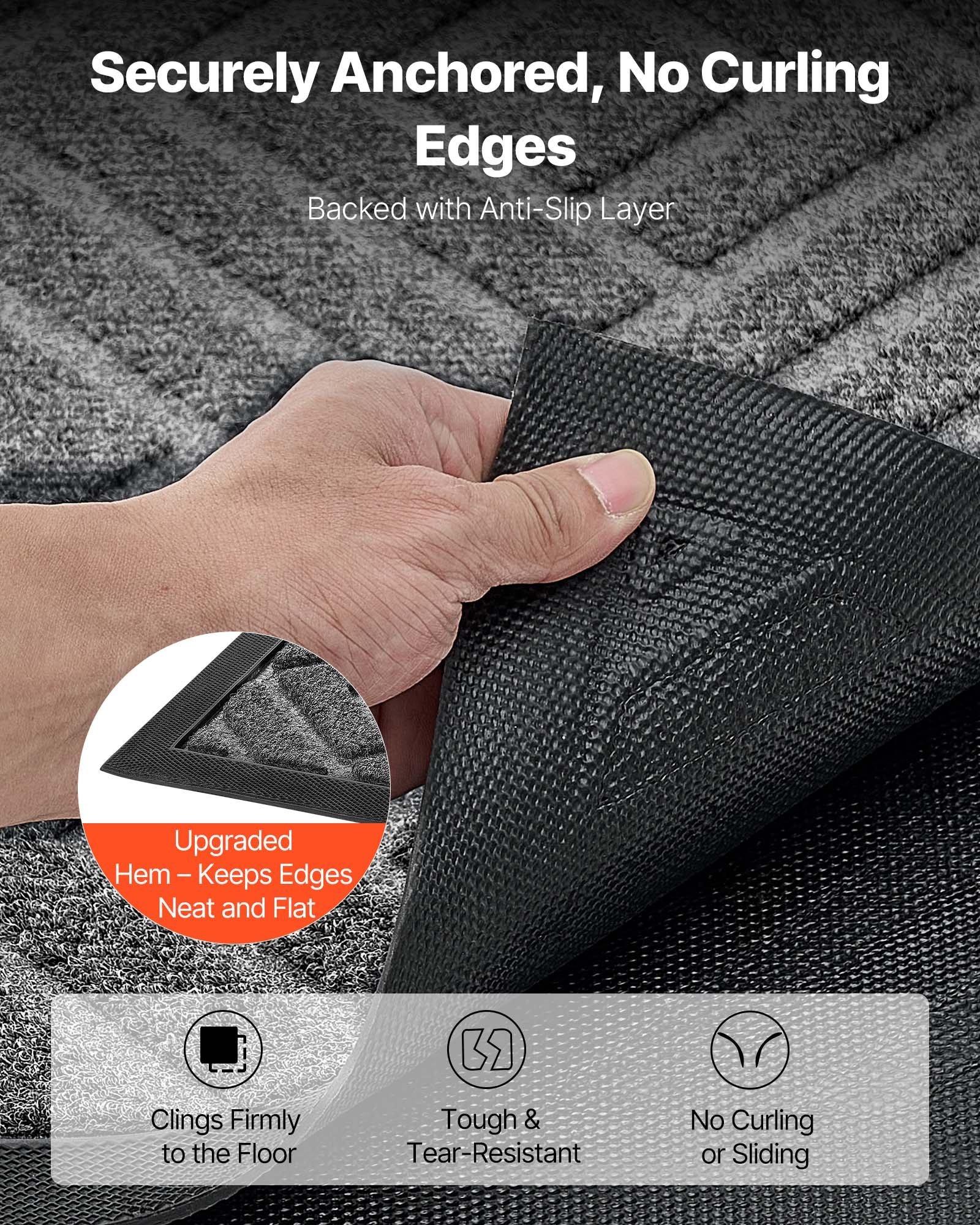 Front Door Mat, 61.5 X 36 In Commercial Floor Mat For Indoor And Outdoor, Modern Stylish Carpet With TPE Backing, Heavy Duty Washable Entry Industrial Rug For Hallway, Balcony, Garage, Grey - Image 3