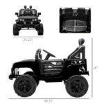 12V Battery Powered Kids Ride On Car Off Road Truck Toy W/ Parent Remote, Black