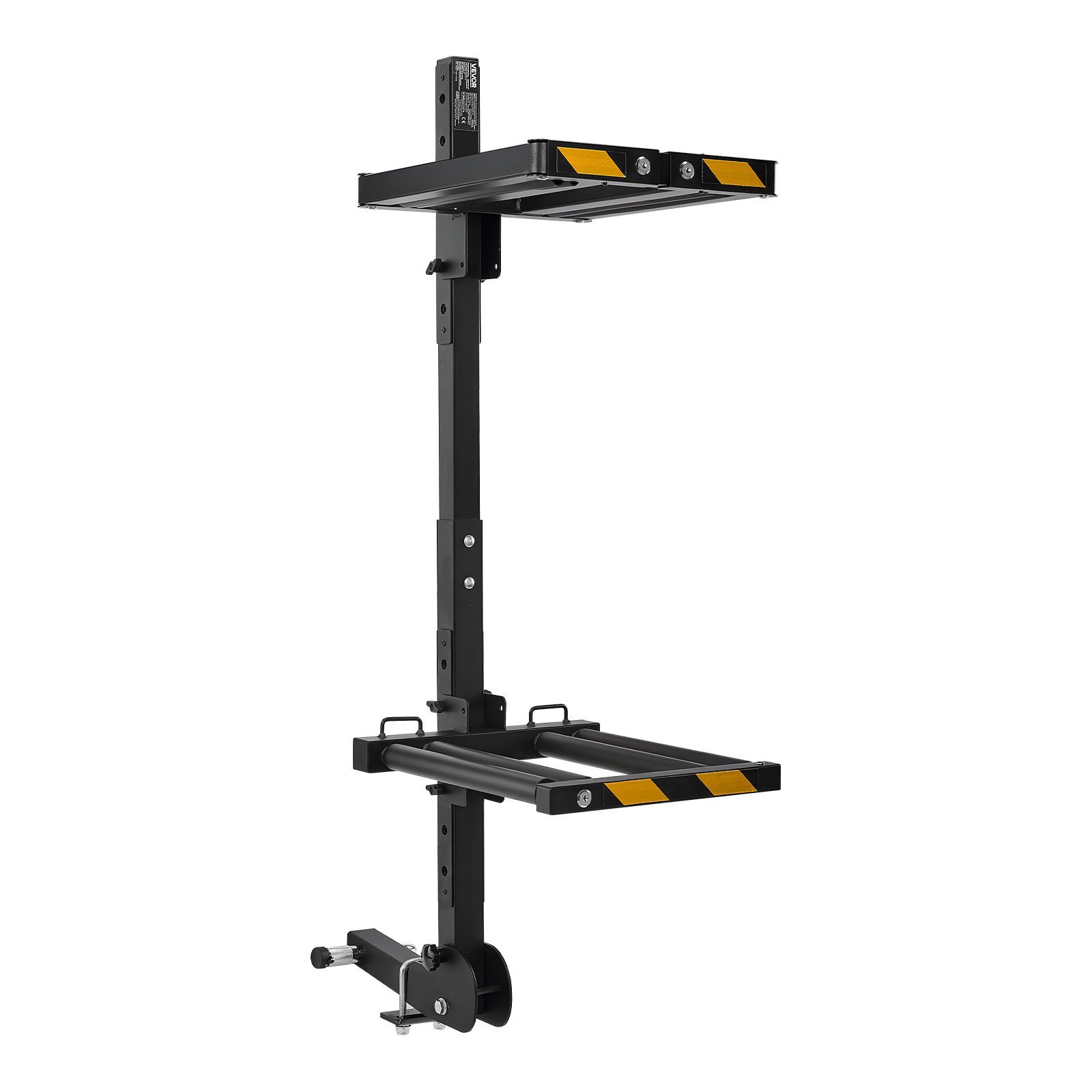 Folding Hitch Mounted Ski & Snowboard Rack, Fits 2-Inch Receiver, Carries Up To 6 Pairs Of Skis Or 4 Snowboards, Adjustable Hitch-Mounted Rack For Car With Key Lock, Security Strap, Tilt Access
