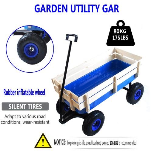 Outdoor Sports Tools Wooden Side Panel Pneumatic Tire Wheelbarrow - Image 3