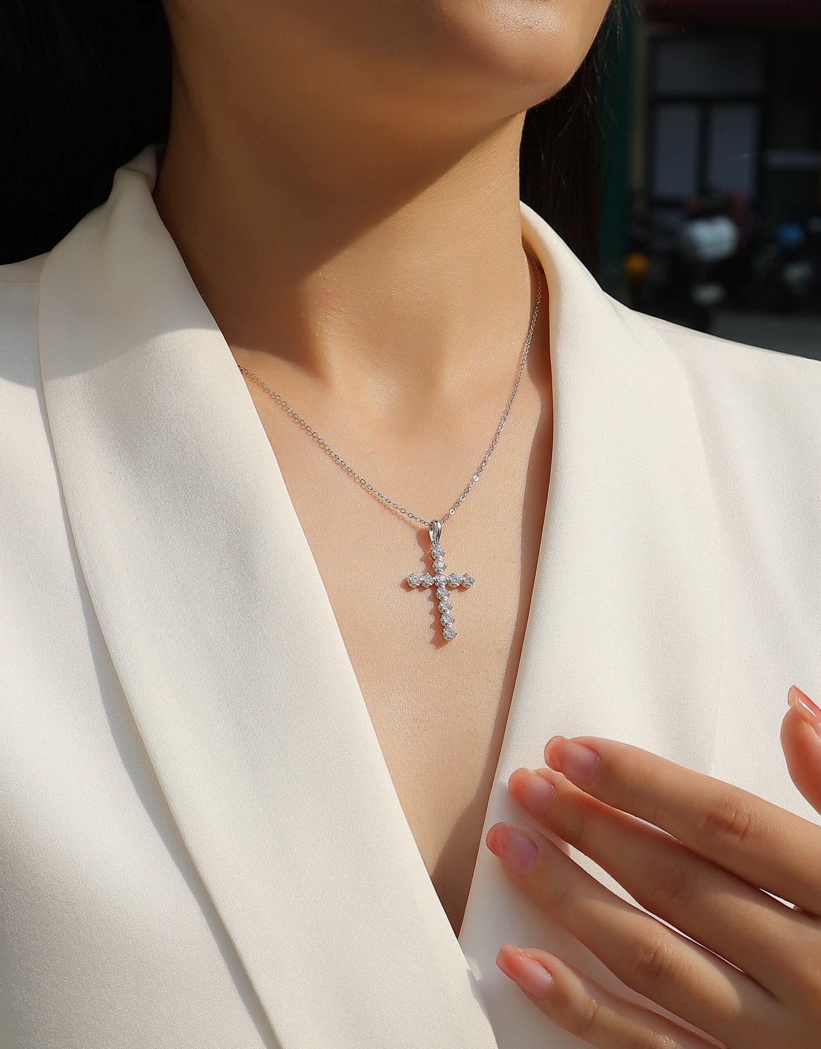 1Entrusted - A Fashionable And Luxurious Diamond Jewelry Pendant Set With Moissanite S925 Sterling Silver Prohibit Tk Sales