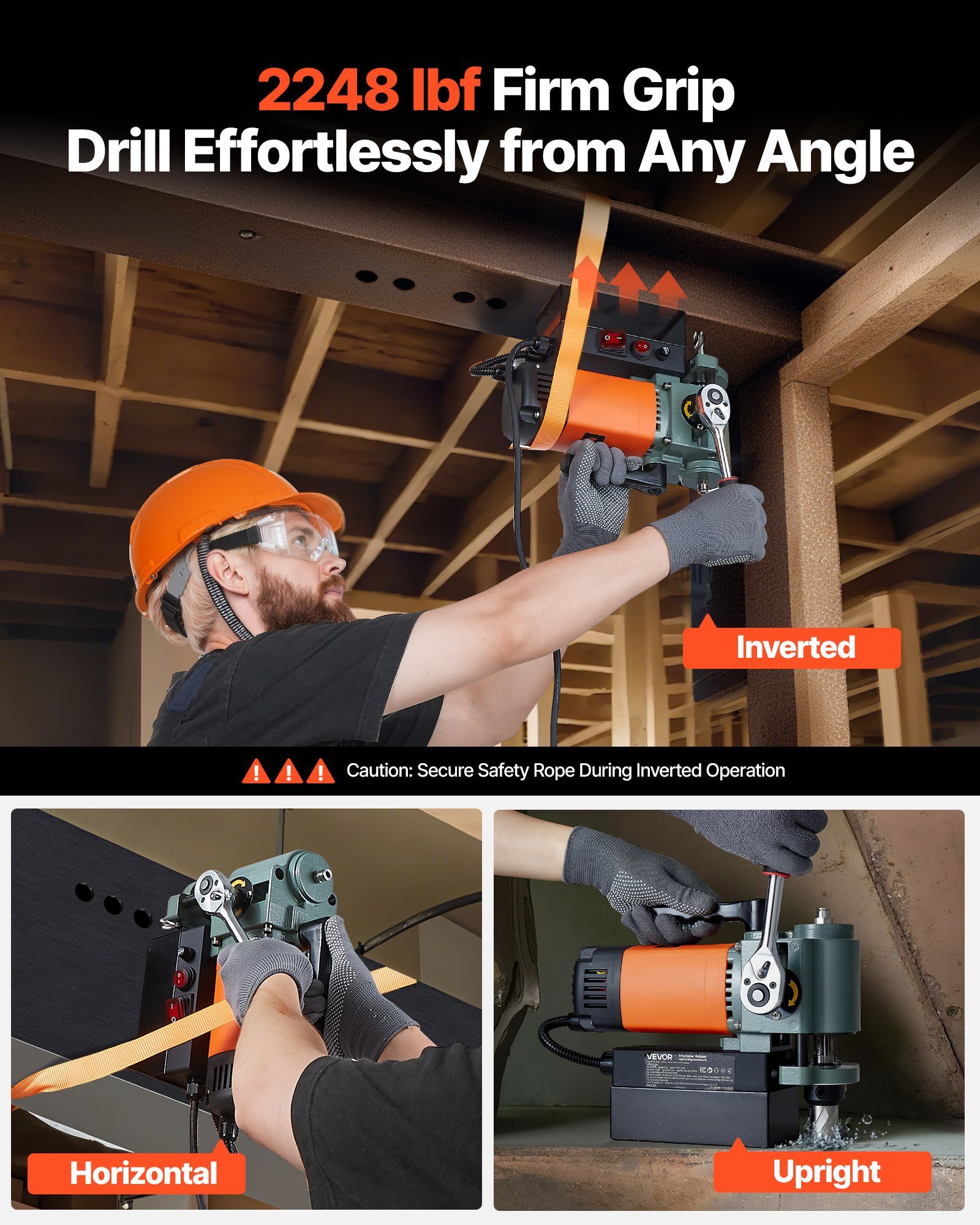 Low Profile Magnetic Drill Press Mag Drill Press 1300 W 1.4 In Boring Dia - Image 4