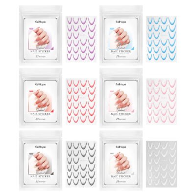 Eelhope French Gradient Nail Sticker Gradient Nail Sticker Easy Nail Decor Personalized Nail Sticker