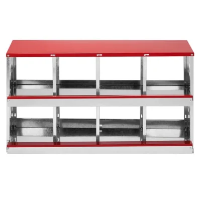 8 Compartment Roll Out Chicken Nesting Box With Basket, Egg Nest Box Chicken Laying Box Hens Chicken Coop Box,