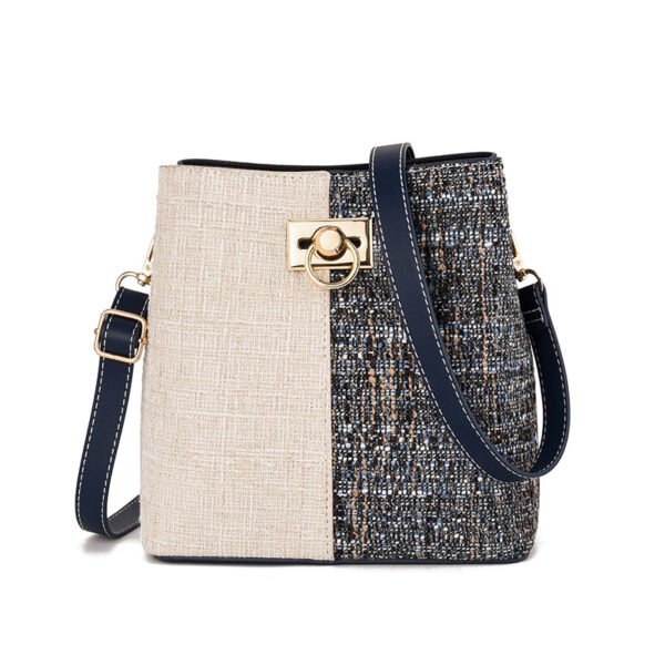 New Fashion Texture Bucket Bag - Foreign Gas Large Capacity Single Shoulder Diagonally Slant Color Bucket Bag