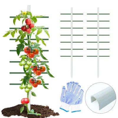 1PC 1.64FT*5FT White U-shaped Tube Climbing Trellis, Garden Flower Stand, Vegetable Climbing Trellis, Balcony And Garden Plant Climbing Trellis