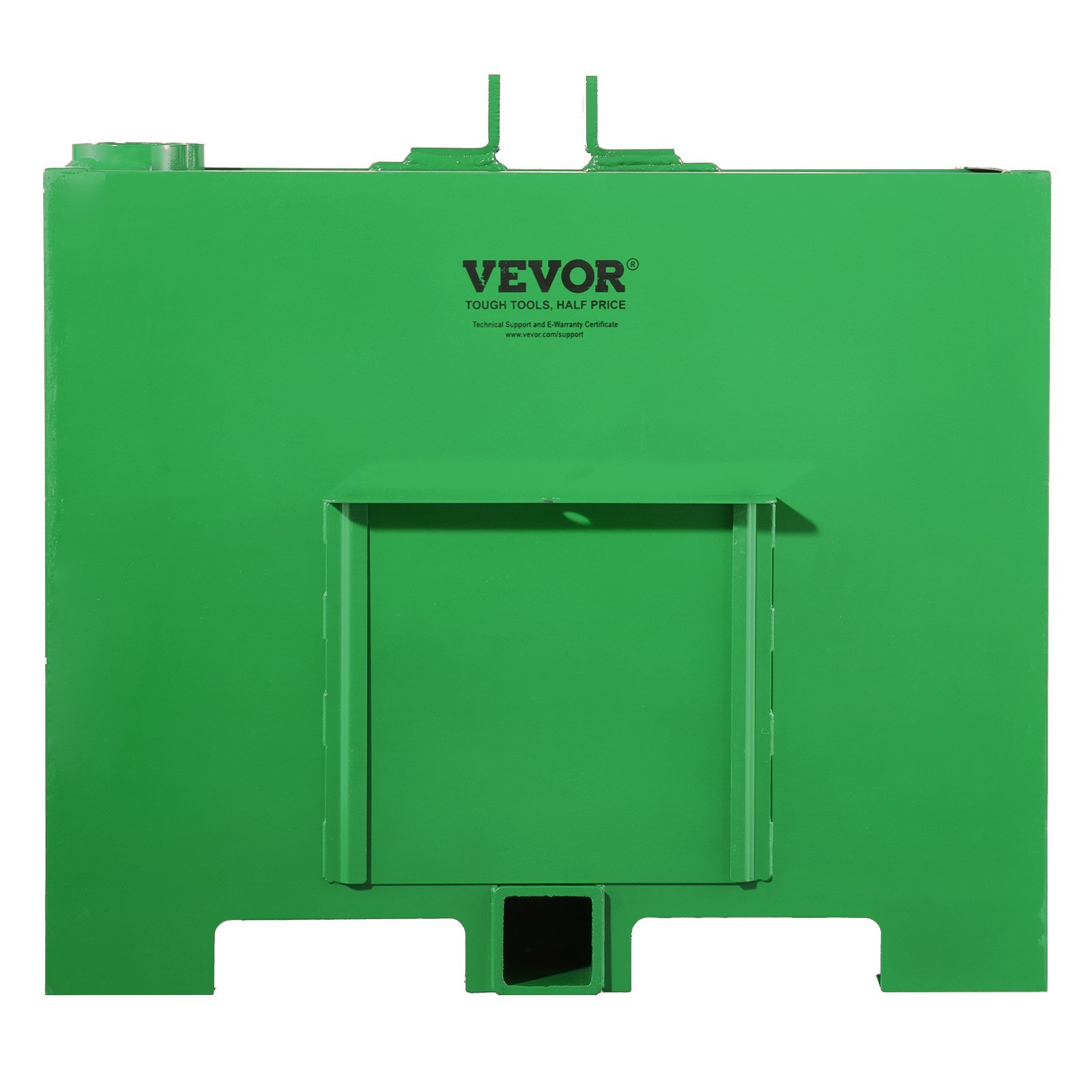 Ballast Box, 3-Point Category 1 Tractor Ballast Of 800lbs Capacity, For 2 Inch Hitch Receiver, Heavy-Duty Steel 4.3 Ft³ Large Volume Loader Attachment With Sliding Door, Green