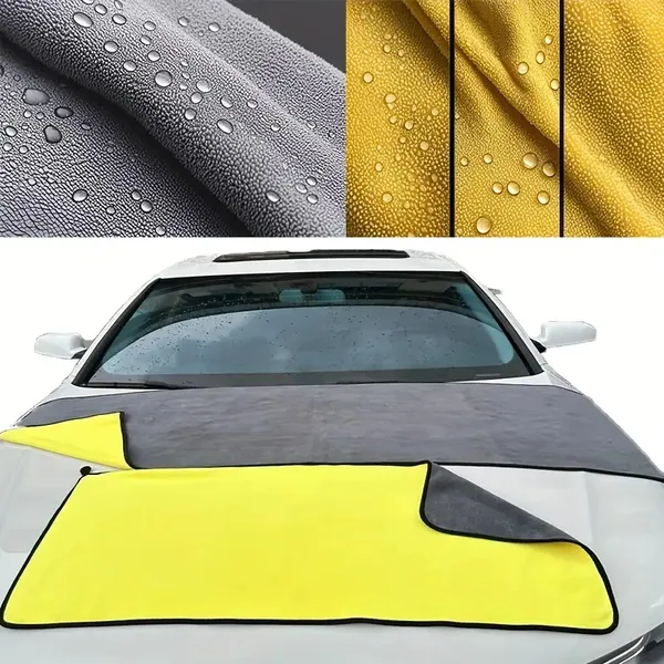 Thickened Coral Velvet Microfiber Car Wash Towel - Instant Absorption & Quick-Dry, Scratch-Free For All Cars, High-Quality Non-Woven Fabric, Reinforced Seams, Multi-Surface Use For Home & Auto Care, M - Image 4