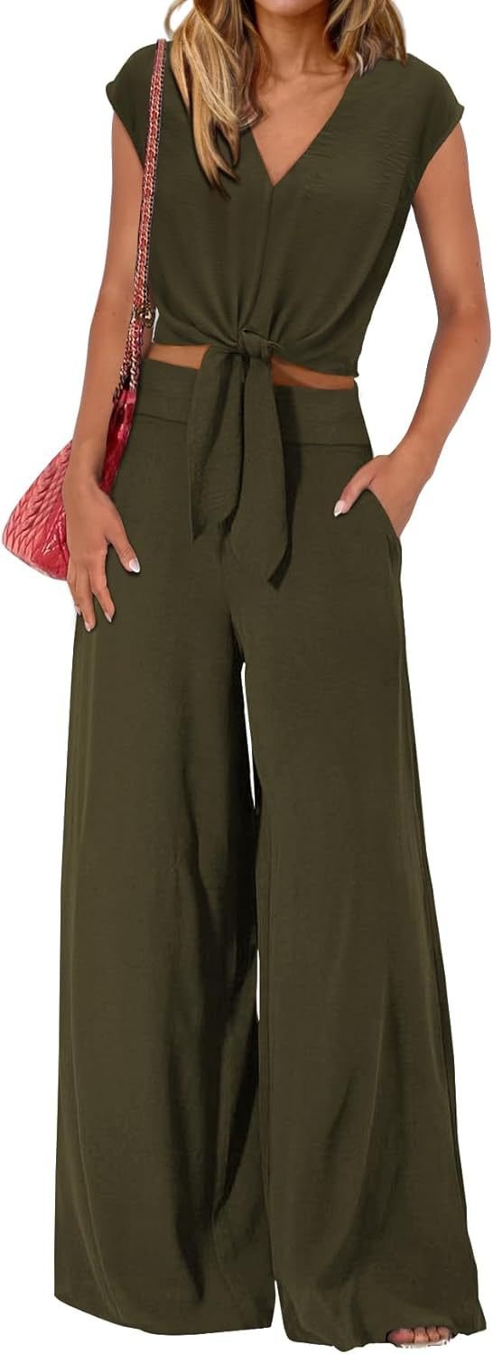 High Waist Slim-fit Wide-legged Pants Suit - Image 3