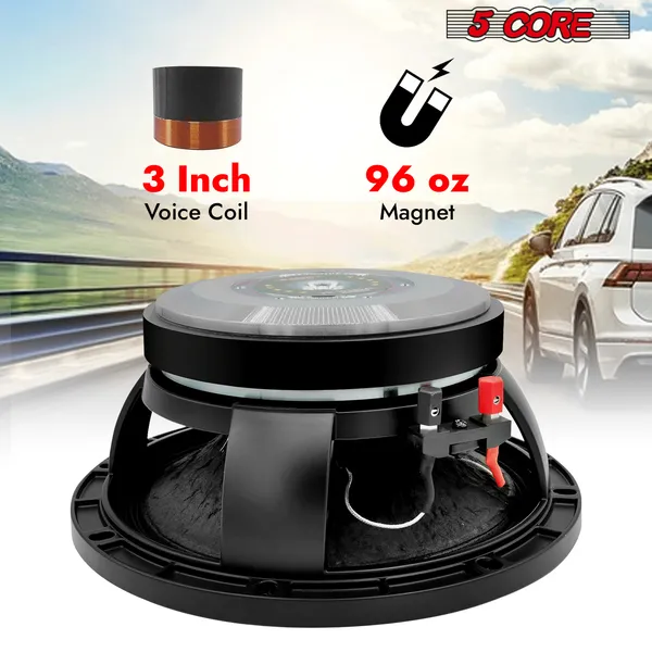 10' Subwoofer Speaker 300W RMS Full Range Car Audio Sub Woofer 4 Ohm Bass Replacement Driver - Image 4