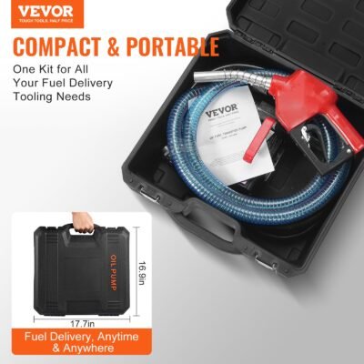 Fuel Transfer Pump 12V 10 GPM 1/4 HP Diesel Pump With Auto Fuel Nozzle