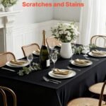 Black Tablecloths For Rectangle Tables, 6 Pack, 70 X 120 Inches, Reusable And Machine Washable Table Clothes, Wrinkle-Resistant Polyester Fabric Table Covers For Wedding, Party, Banquet