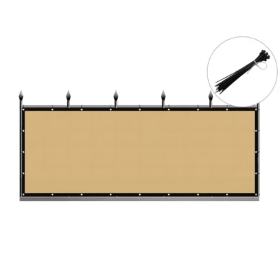 3ft*12ft Beige Sunshade Fence, An Outdoor Sun-proof And Heat-insulating Fence, A Must-have For Patios And Terraces