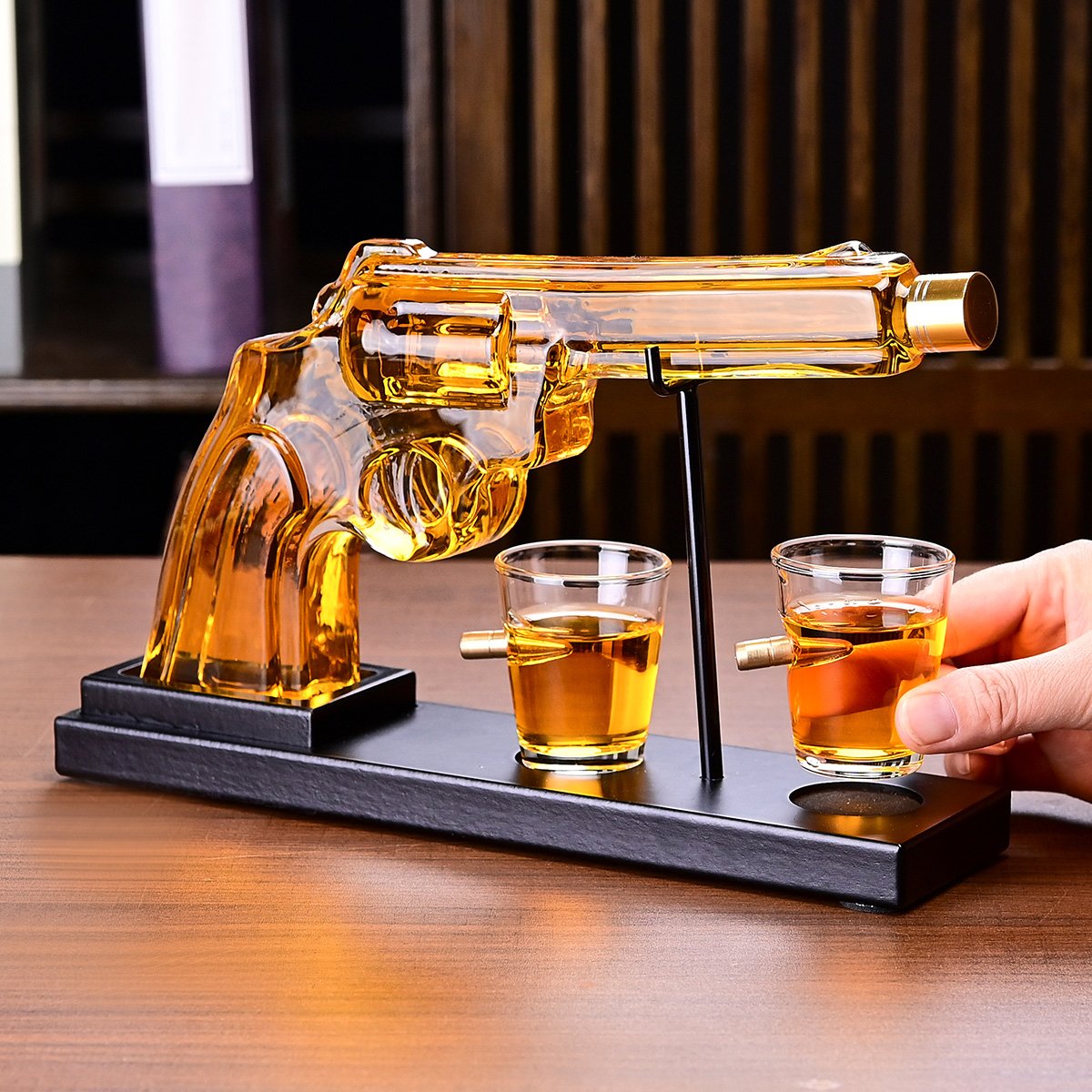 Gifts For Men Dad, 10 Oz Whiskey Gun Decanter Set 2 Bullet Glasses - Unique Birthday Pistol Gift Ideas Daughter Son, Personalized Liquor Dispenser - Scotch Bourbon Vodka, Him, Brother Husband - Image 2