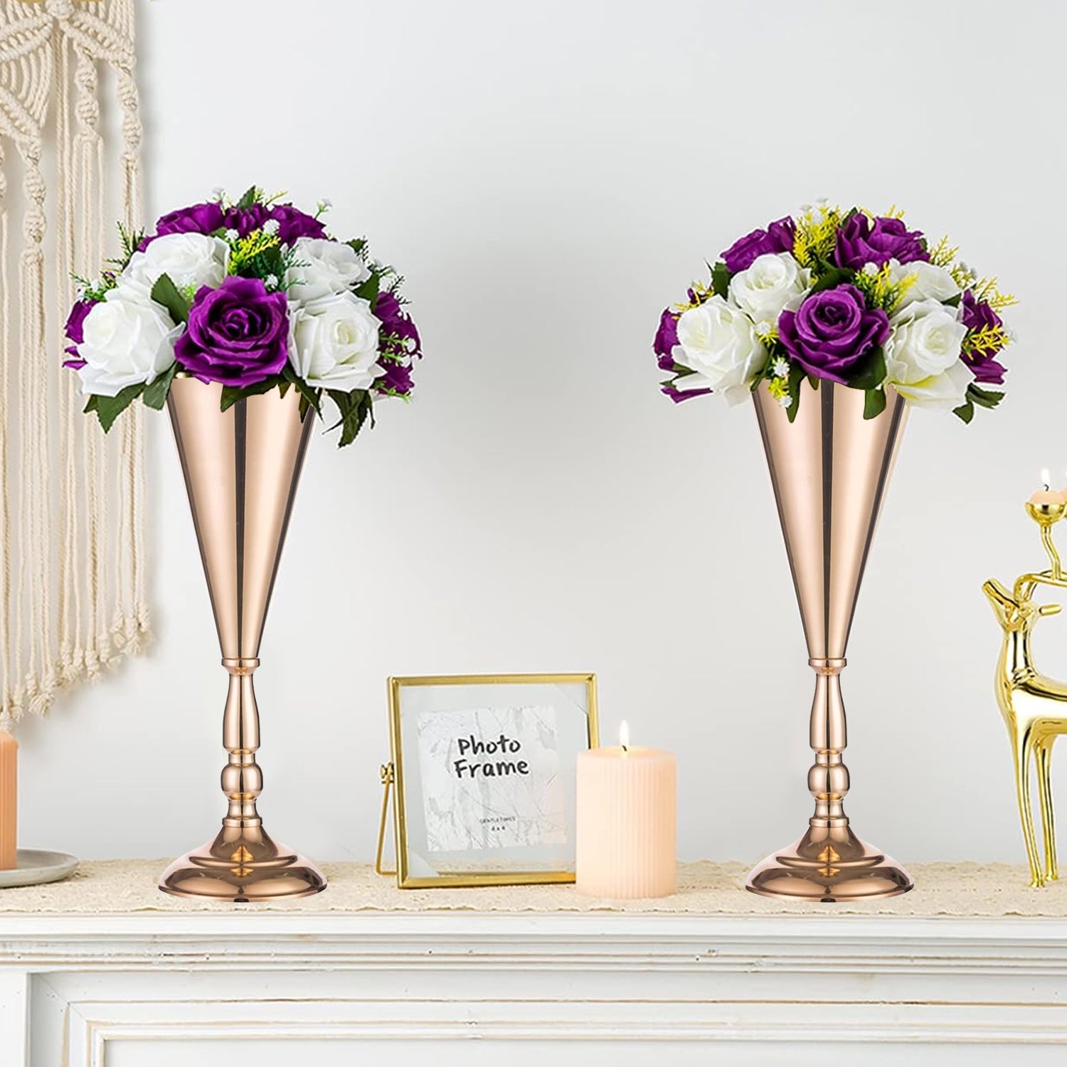 10 Pcs Golden Vase Flower Wedding Centerpieces - Image 2