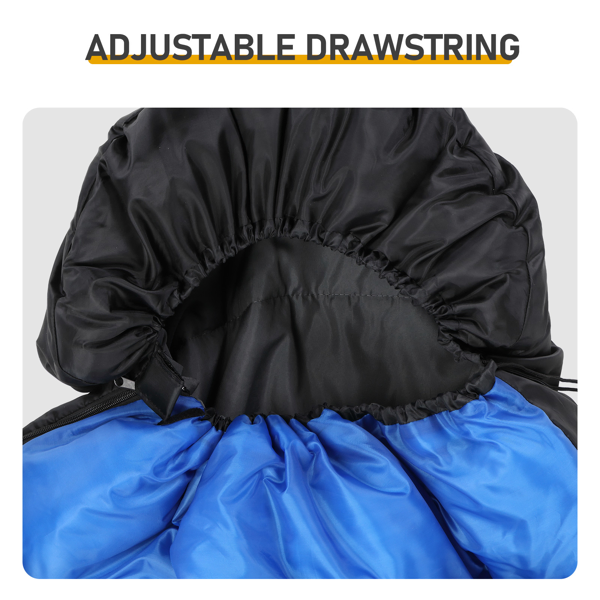 Rectangular Heated Sleeping Bag, Lightweight Sleeping Bag With Multi USB Powered Heating Pads, Waterproof Compact Envelope Sleeping Bag For Backpacking Hiking, Blue - Image 4