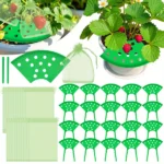 8Set Home Strawberry Planting Kit With 2 Sturdy Legs Inchlde 16 Strawberry Plant Supports 40 Insect-proof Mesh Bag Reusable Strawberry Growing Racks Frame Protecting Strawberry Plants