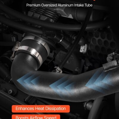 Cold Air Intake, 3.5 Inch Cold Air Intake System + Heat Shield Compatible With 2009-2013 Chevy Silverado/GMC Sierra 1500 4.8L/5.3L/6.2L, High Flow Filter Kit Improve Horsepower/Throttle Response