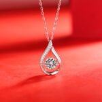 1Smart Drop Luxury Fashion Diamond Pendant Necklace Set With Mosan Diamond Silver Ornaments Prohibit Tk Sales