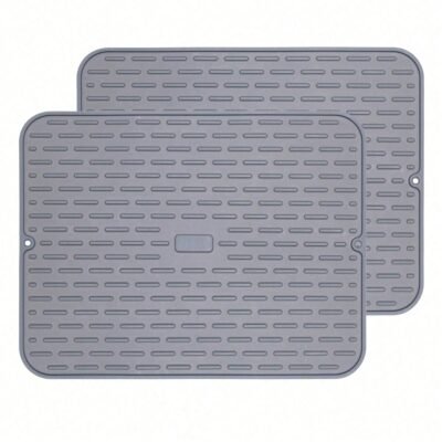 Versatile Silicone Drying Mat Heat Trivet, Multi Use Countertop Pad For Dish Draining, Sink Protection Hot Pot Placement.
