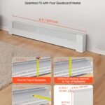 Baseboard Heater Covers, Basic Series 4 Ft Standard Electric Heating Unit Front Cover For Home Improvement, Heavy-duty Steel, Easy Installation For Bedroom Replacing Old Cover, White
