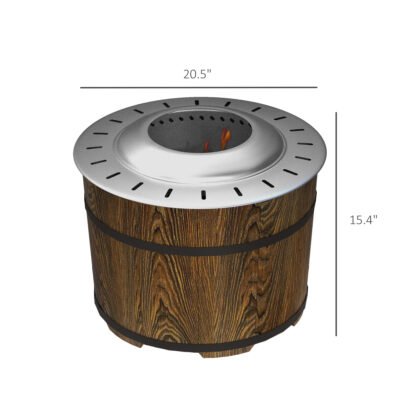 Smokeless Fire Pit, Portable Camping Bonfire Stove With Mat For Backyard, Patio, Picnic, Magnesium Oxide, Brown