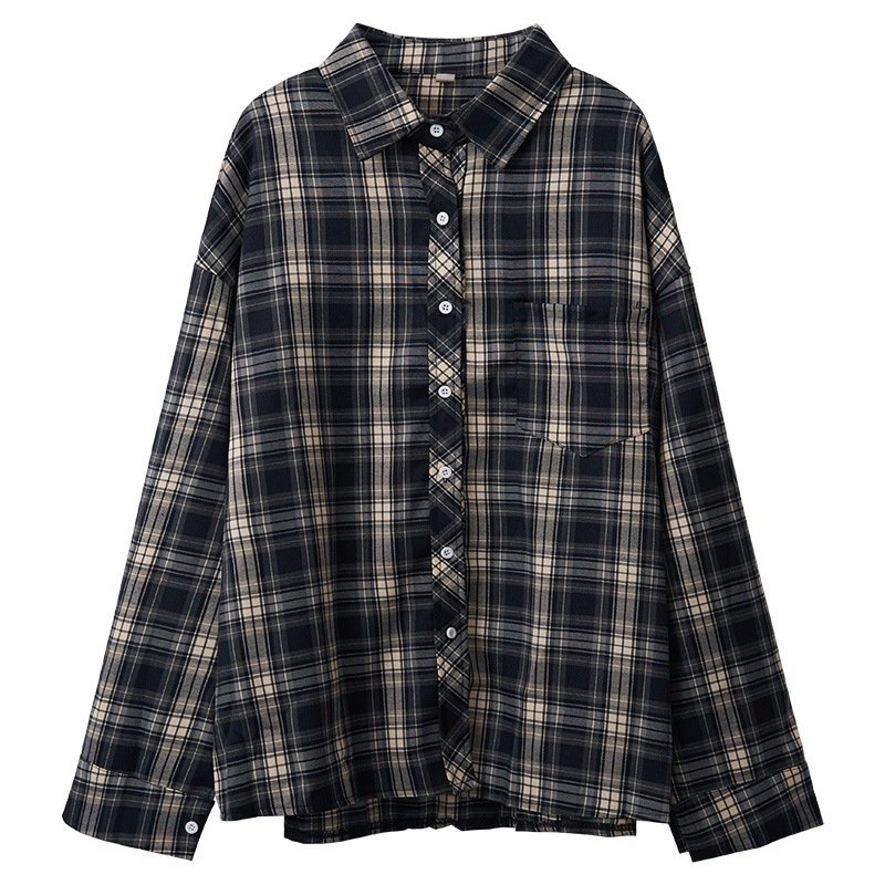 Women's Retro Plaid Sweet Thin Sun Protection Cardigan Coat Shirt - Image 9