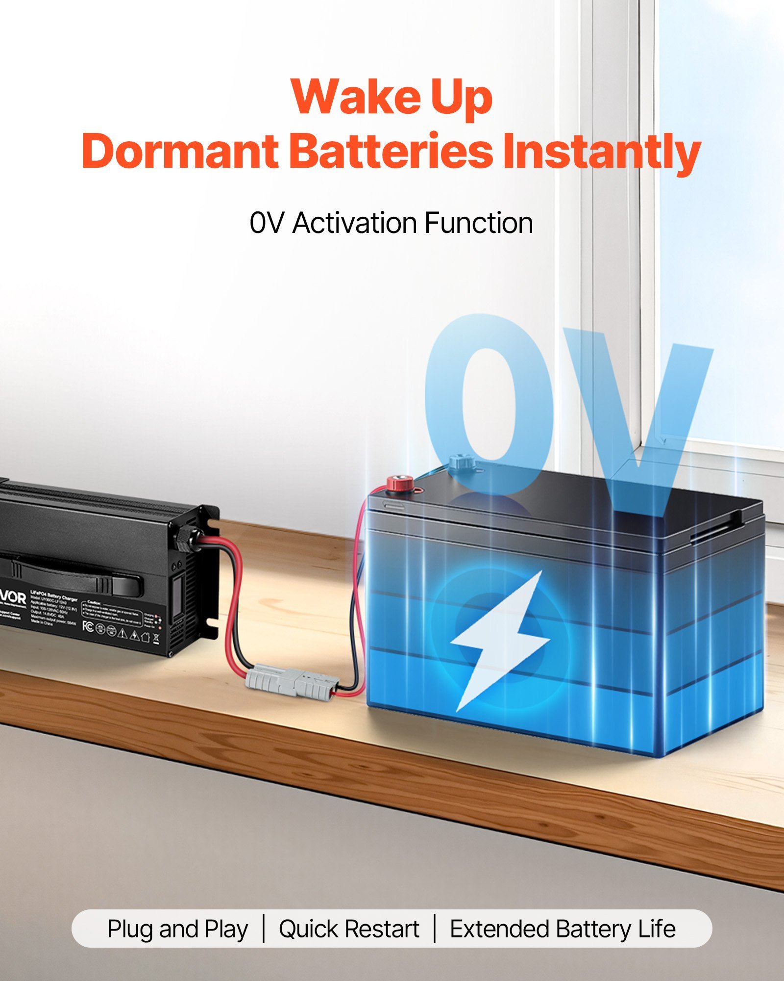 12V 40A Lithium Battery Charger 14.6V AC-DC LiFePO4 Smart Charger For RV - Image 4