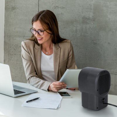 1Pc 400W Portable Electric Space Heater Mini Desktop Fan Heater Personal Small Space Heater For Home Office