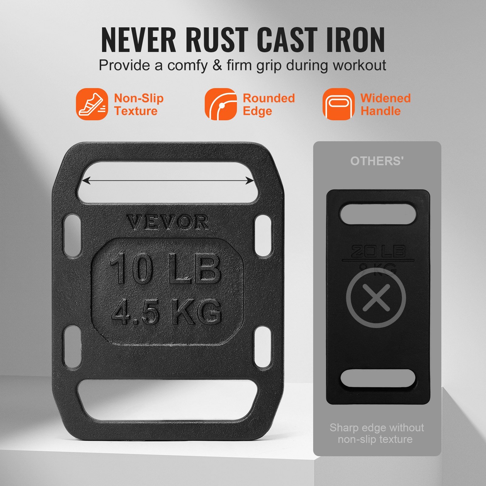 Cast Iron Ruck Weights, 10LB Pair Ruck Plate, Weighted Weights For Rucking, Adjustable Ruck Plate With Straps, For Rucking, Swings, Squat, Strength Training, Weightlifting, Fitness Workout - Image 3
