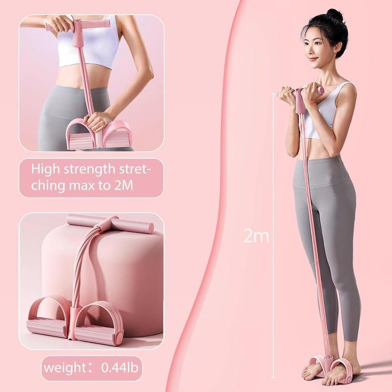 6-Tube Pedal Puller Resistance Rope, Foot Pedal Resistance Band, Yoga Elastic Exercise Bands, Stretching Slimming Training, Strength Exercise, Resistance Workout, Elast Compreh - Image 5