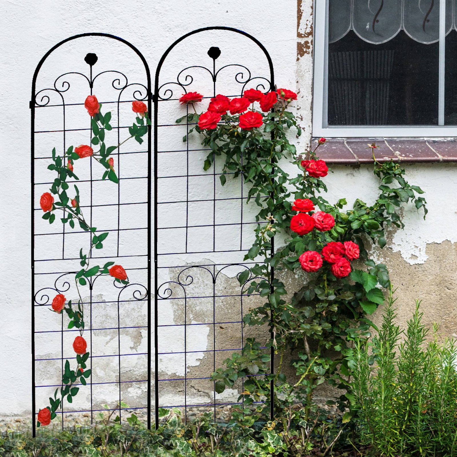 4 Pack Metal Garden Trellis For Climbing Plants Outdoor Netting Trellis - Image 6