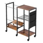 Fishing Rod Holder For 12-Rods, Mobile Fishing Pole Rack Cart With Wheels, Fish Gear Equipment Organizer For Garage Home Indoor Use, For Tackle Box Reel Accessories Storage, Gifts For Men