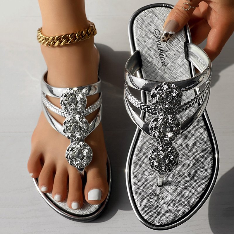 Floral Pattern Flip Flops, Comfortable And Casual Summer Beach Slippers - Image 3