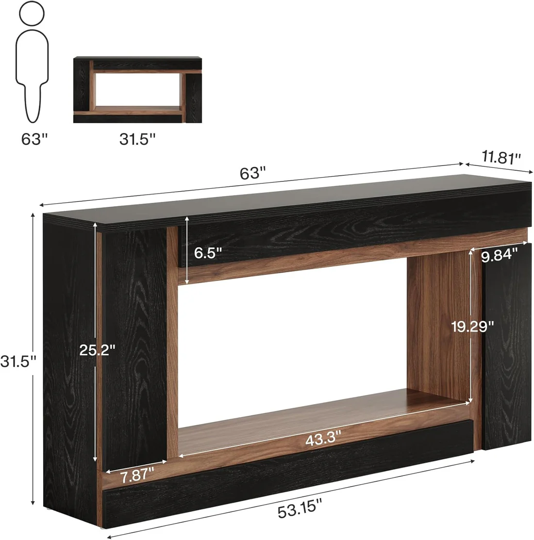 Contemporary Style Console Table,Rectangular Hallway Table,Sofa Table - Image 2