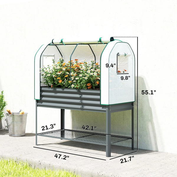 Raised Garden Bed With PE Greenhouse - Image 3