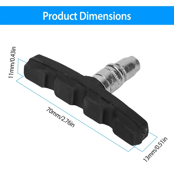 5 Pairs V Bike Brake Pads Road Mountain Bicycle V-Brake Blocks Set 70mm Non-Slip V Bicycle Stop Caliper - Image 5