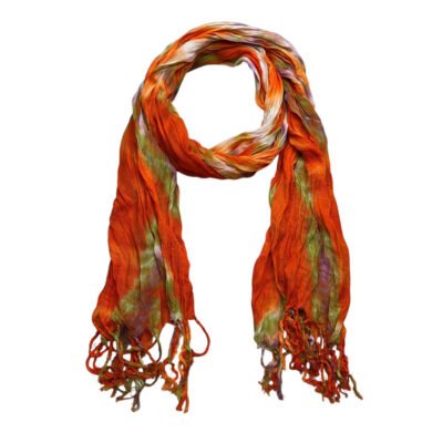 Lightweight Dress Scarf,Bold Orange Red Floral Pattern,pop To Neutrals,Versatile Everyday Scarf ,Pairs With All Casual Outfits,Office Appropriate Subtlety For Women Men