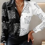 New Women’s Shirt Fashion Casual Colorful Long Sleeve Shirt Flower Printed Top Loose Neck Sexy T-shirt Fashion
