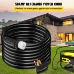 20Ft 50 Amp Generator Extension Cord STW 6/3 + 8/1 Generator Cord 125V 250V Generator Power Cord N14-50P & SS2-50R & CS6364 Twist Lock Connectors