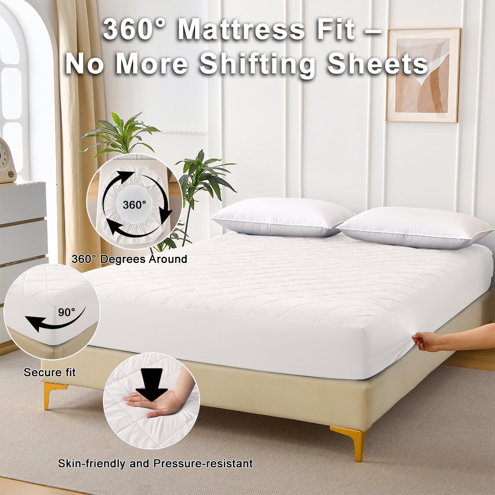 Diamond Grid Ultrasonic Waterproof Mattress Protector - Image 2
