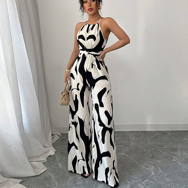 Women's Fashion Zebra Print Suspender Jumpsuit - Image 2